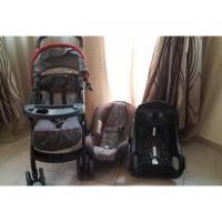 mothercare stroller with its car seat and adapter for car