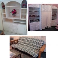 Children's bed set, 9 seater sofa set, cabinets for sale