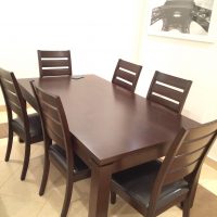 Wooden dining table for 6