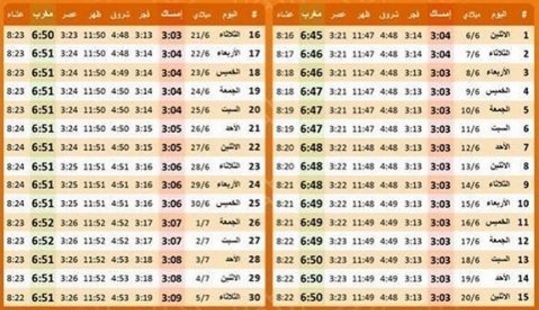 ramadan 2016 calendar kuwait