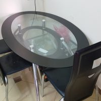 Used Glass Dinning Table with 3 chairs for Sale