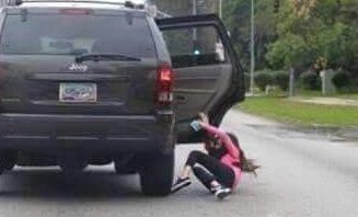 Maid pushed out from a moving car by her sponsor