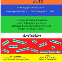 Summer camp 2016 for Children age 6 and above. Jul 10 to Aug 10 2016