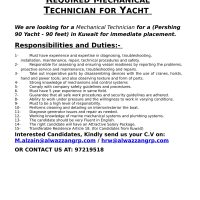 MECHANICAL TECHNICIAN FOR YACHT