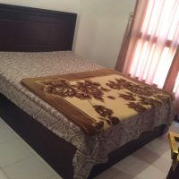 wooden double cot bed X 2 w/free mattress and side table .showroom condition,c pics,only 1yr used.