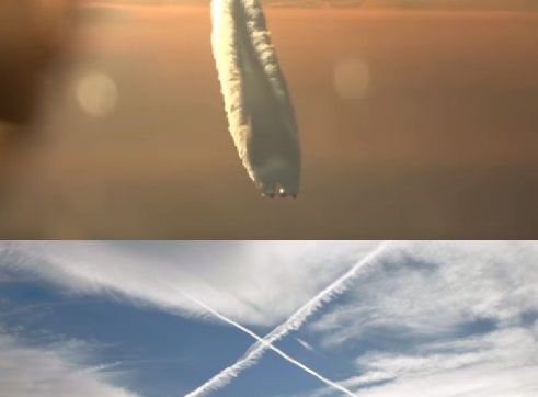 What are those white lines in the sky over the Kuwait