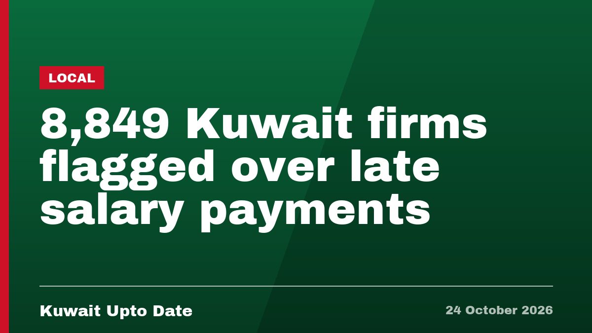 8,849 Kuwait firms flagged over late salary payments