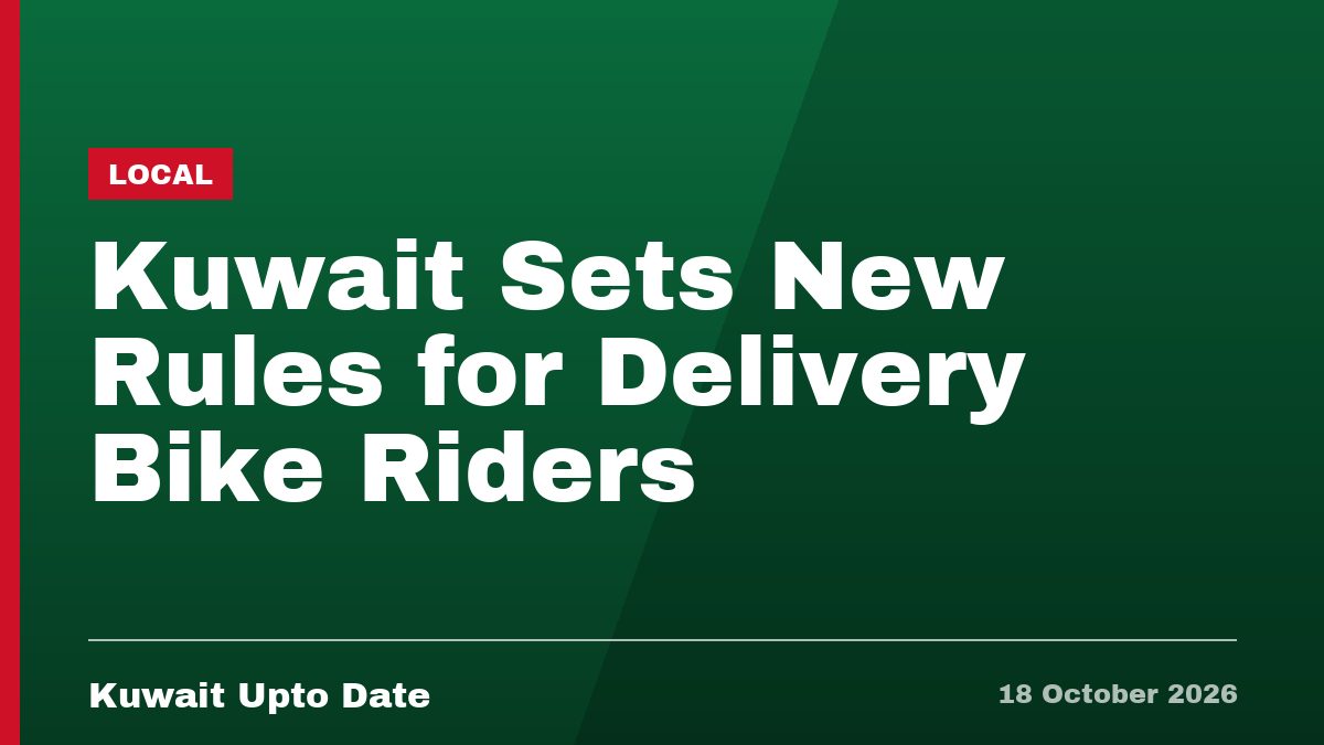 Kuwait Sets New Rules for Delivery Bike Riders