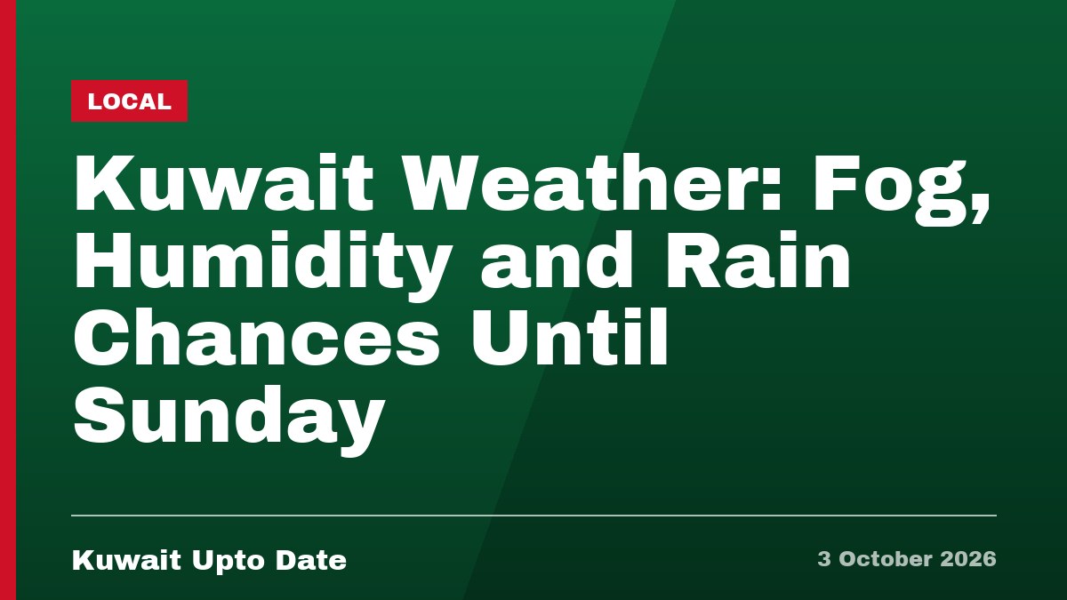 Kuwait Weather: Fog, Humidity and Rain Chances Until Sunday
