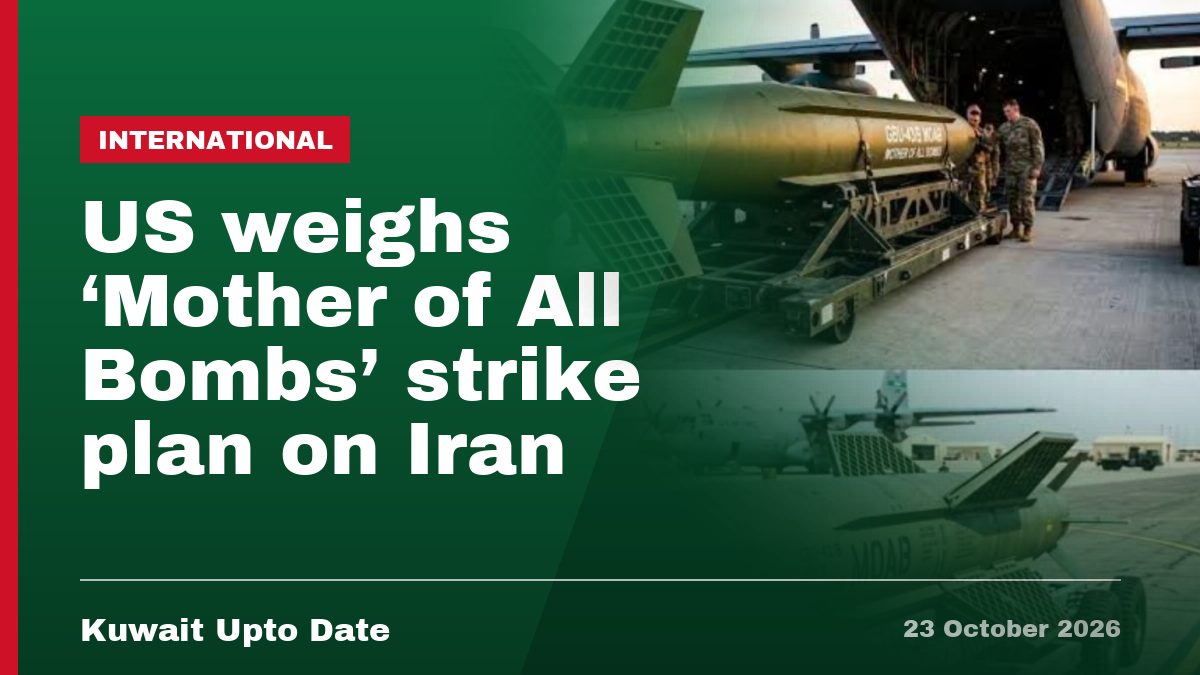 US weighs 'Mother of All Bombs' strike plan on Iran